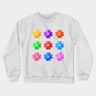 Colorful Watercolor Lucky Clovers . Crewneck Sweatshirt